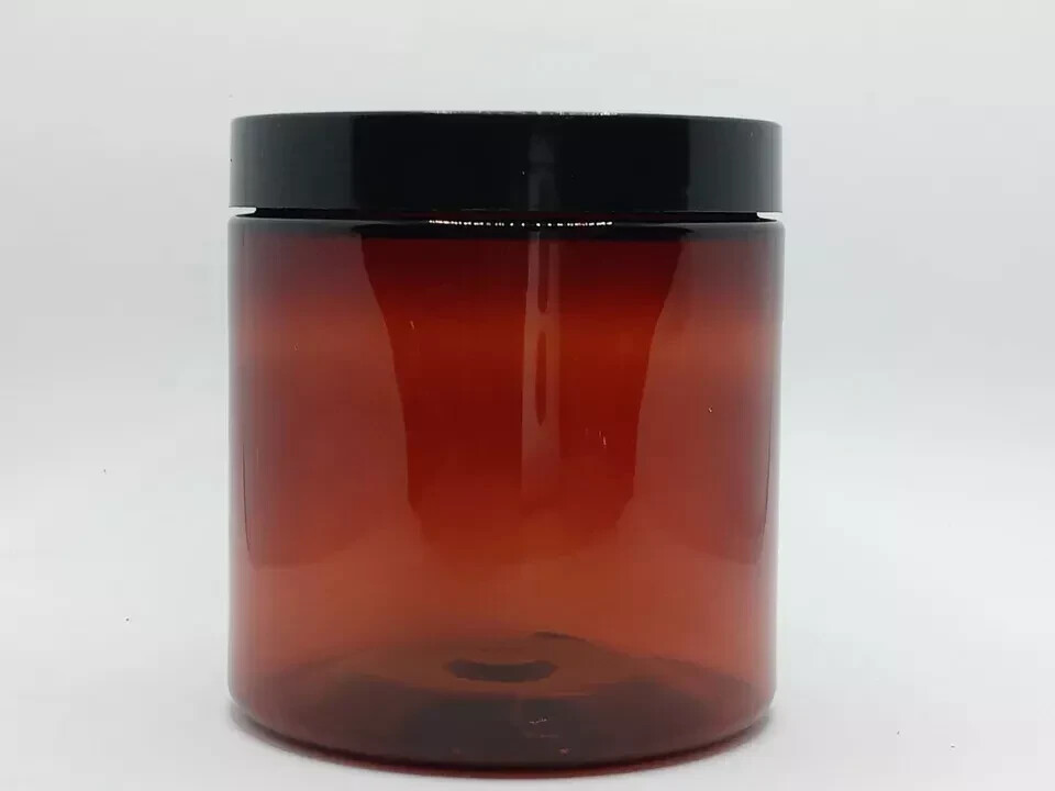 12 Pack 4oz Amber Plastic Jars with Lid and Pressure Seals