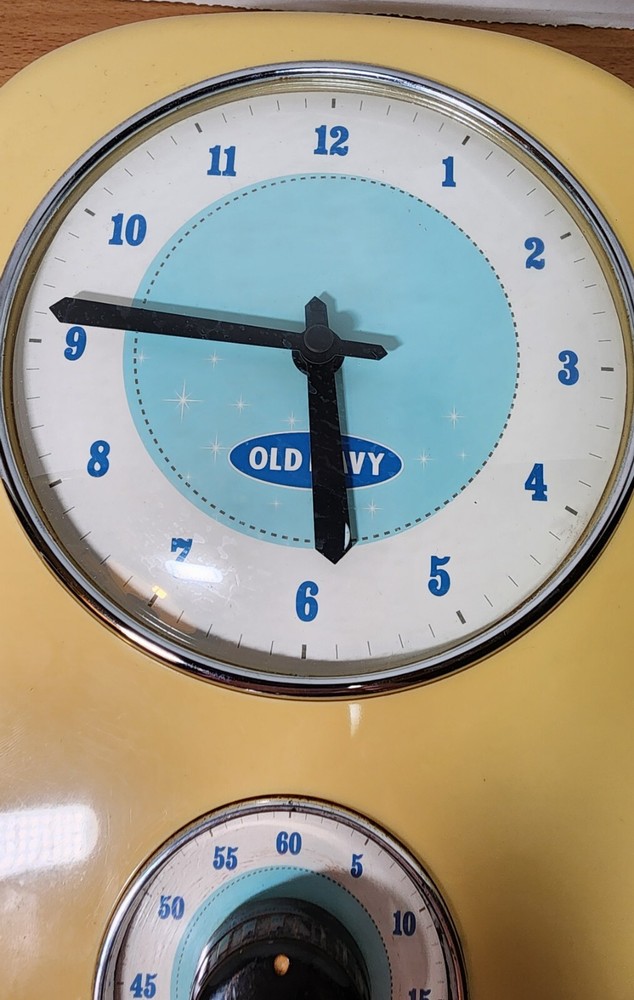 Vintage RZK Art Deco Kitchen Time Wall Clock And Timer Clock & Timer Tested Work