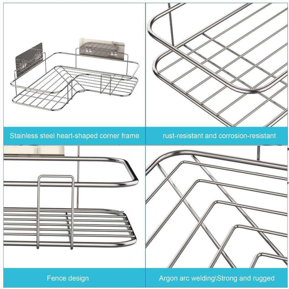 Shower Caddy Shelf Bathroom Corner Bath Storage Holder Organizer Triangular Rack