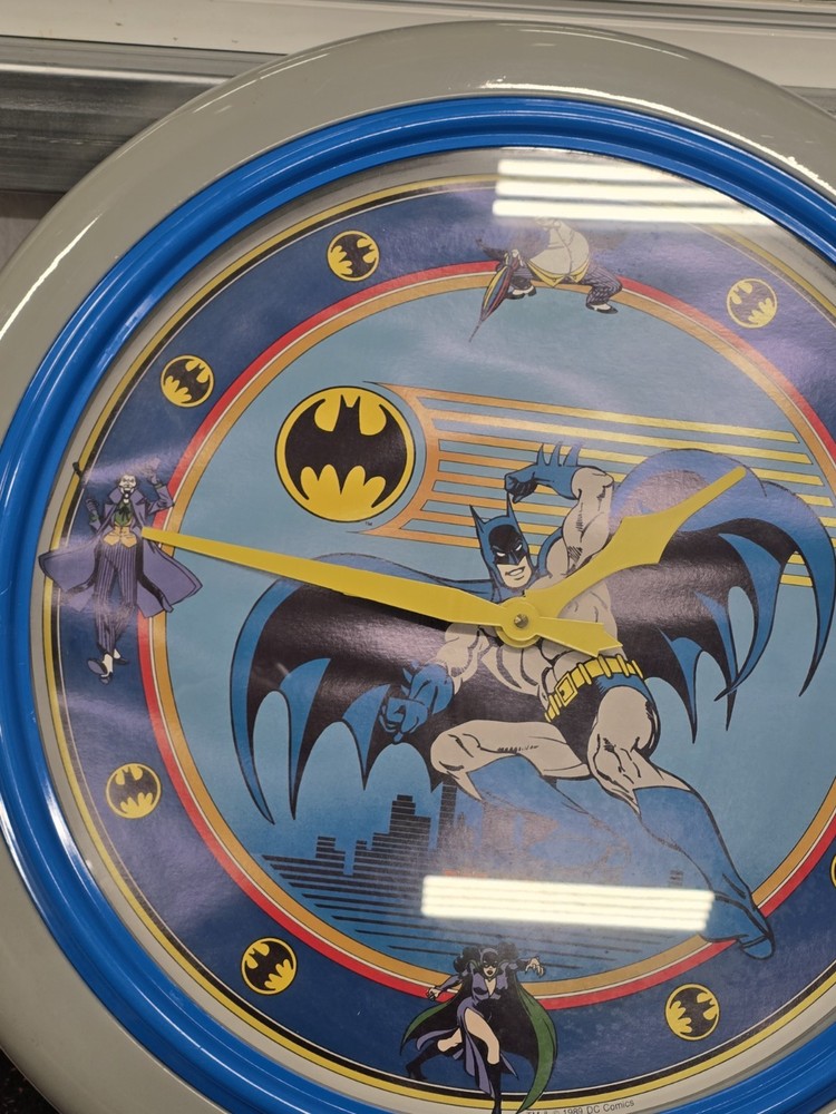 Vintage LARGE Batman 24” Clock - 1989 Electro Optix DC Comics *WORKS!