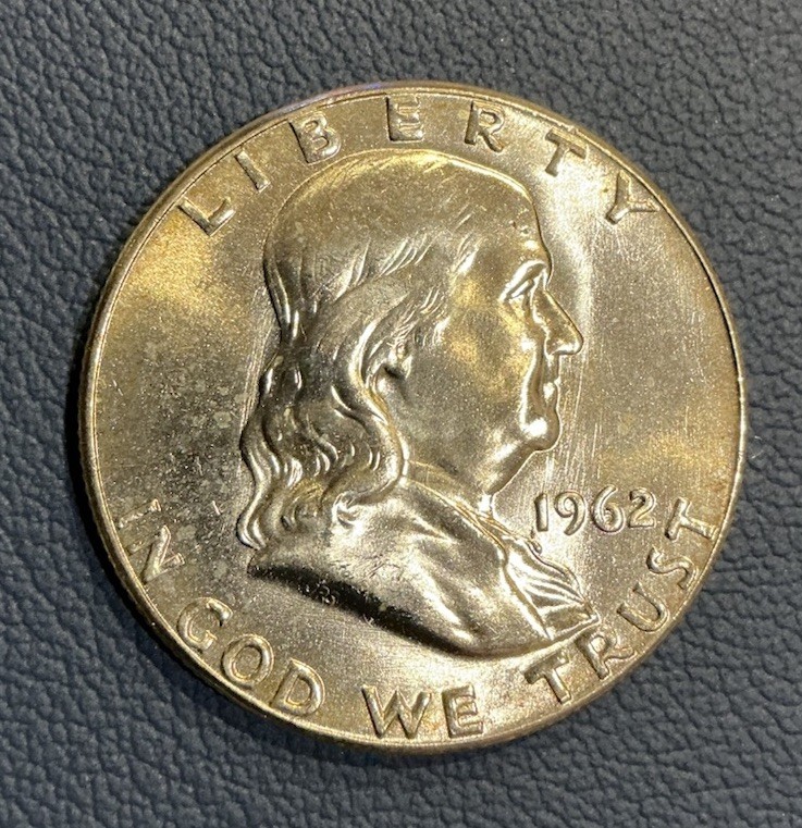1962 Franklin Half Dollar - 90% Silver - Brilliant Uncirculated