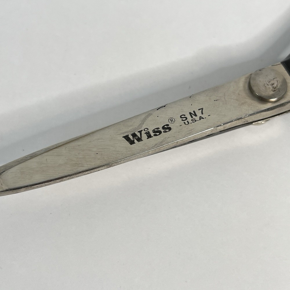 Vintage Wiss Pinking Shears Scissors Model SN7 Scalloping Cutting Edge