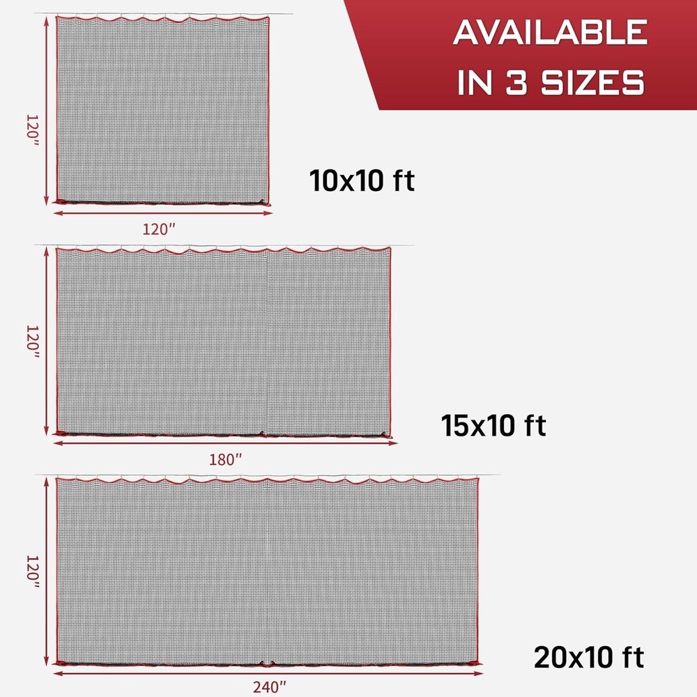 Durable 10ft x 10ft Golf and Multi-Sport Practice Net - Safe Backyard Training