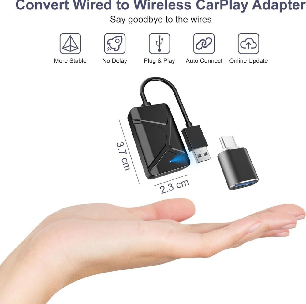 Wireless CarPlay Adapter (2025 Upgraded) – 2-in-1 & Android