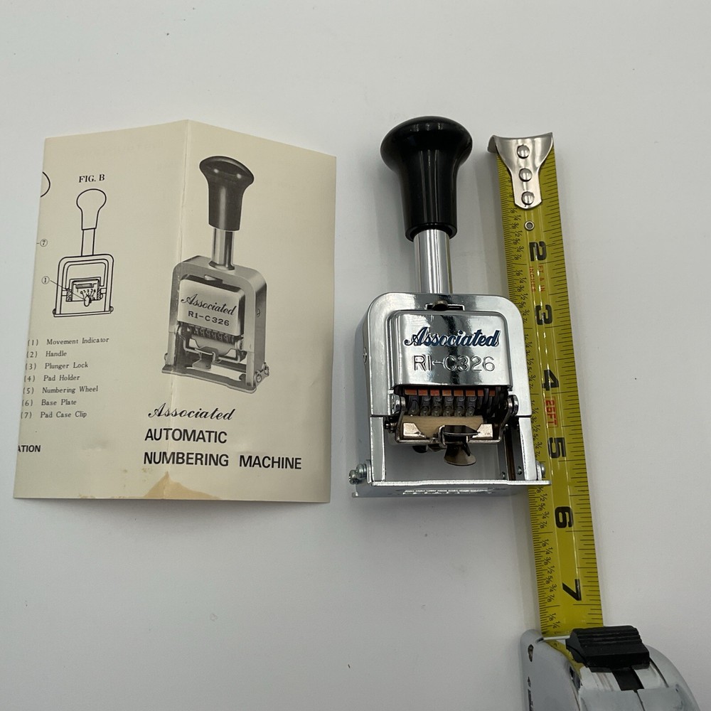 Vintage Associated Numbering Machine R1-C326, Style E