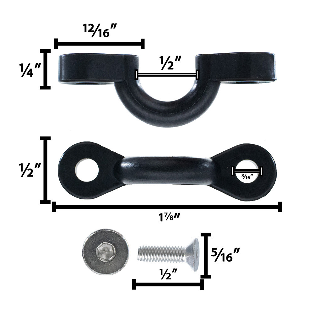 Kayak Strap Eye with Screws - Easy Install - Strong Durable Plastic - Multi Pack