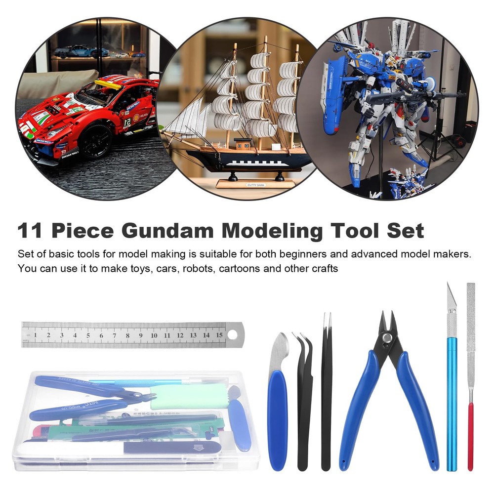 Fippy 11PCS Model Kit Tools, Gundam Tool Kit, Hobby Building Medium