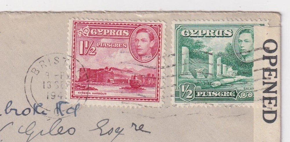 WW2 Nicosia CYPRUS Opened By censor 1941 Cover PASSED CENSOR