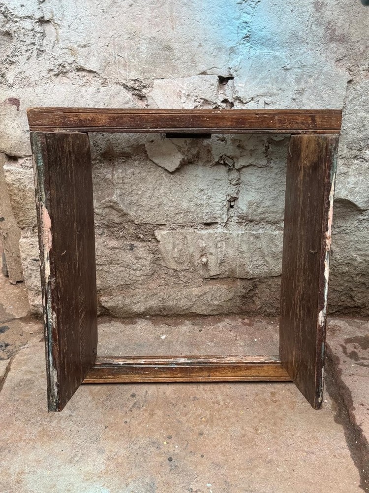 Antique Wooden Wall Décor Window Panel Frame Original Old Hand Crafted
