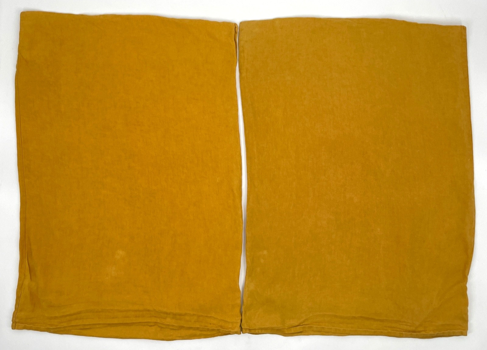 Set of 2 Bed Threads 100% Linen Mustard Yellow Pillowcase solid Queen standard