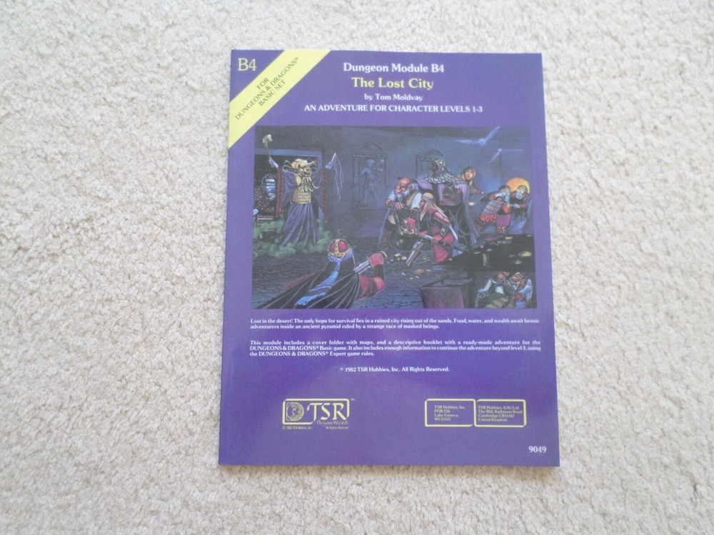 the Lost City B4 Dungeons & Dragons adventure module