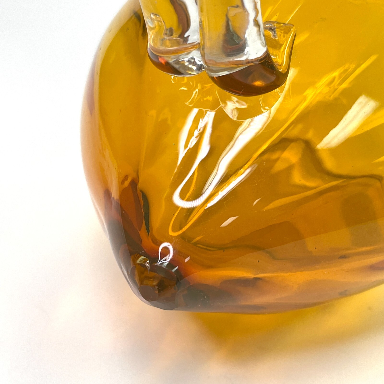 Czechoslovakia Amber Glass Decanter Goose Swan Duck Claret Jug