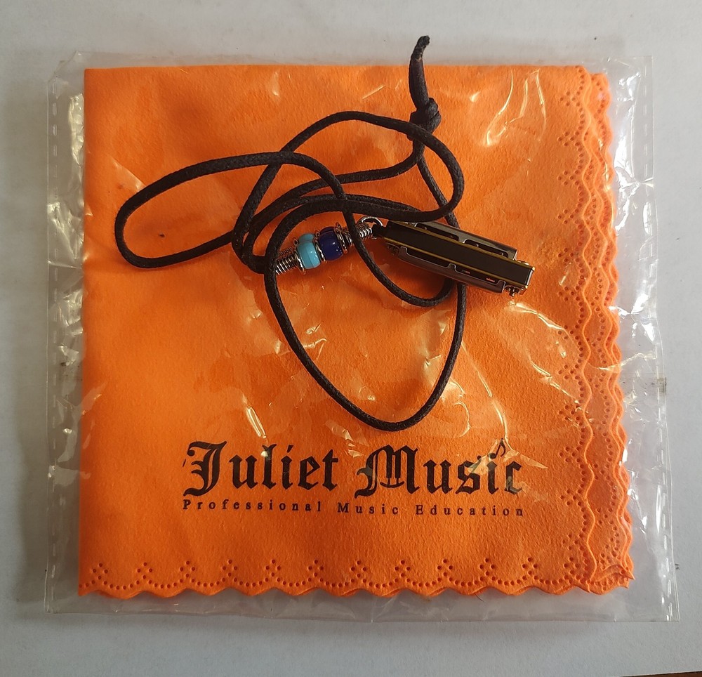 Hohner Tiny Harmonica Necklace w/Microfiber Cleaning Cloth