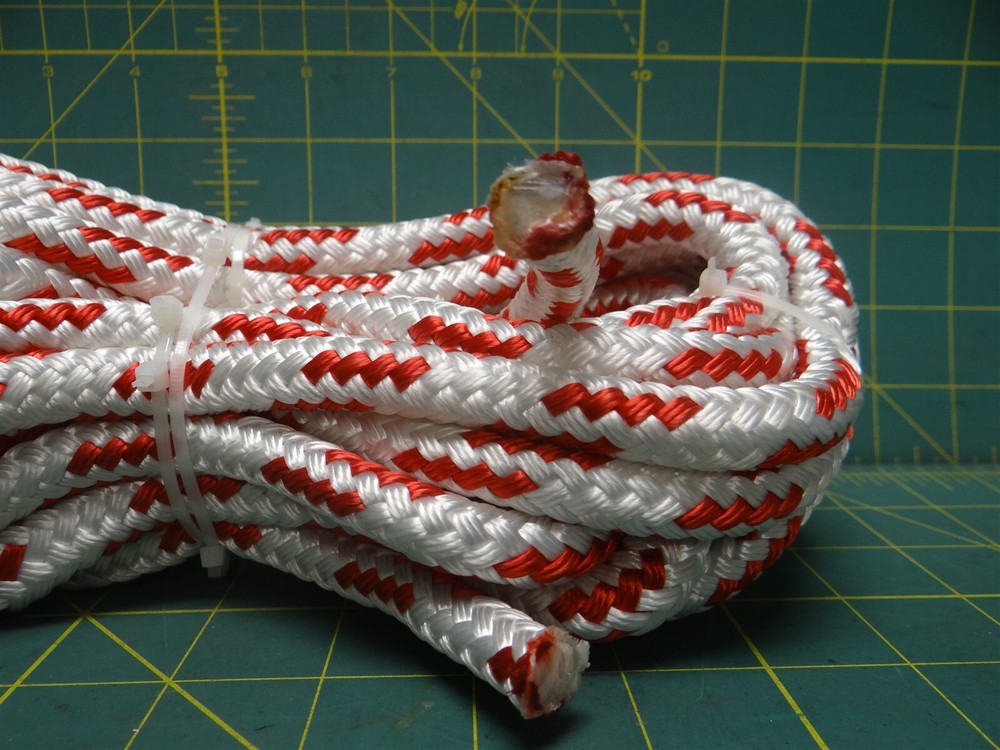 7/16" x 32' Sta-Set Double Braid Marine Rope Fleck Red Durable Multi-Purpose