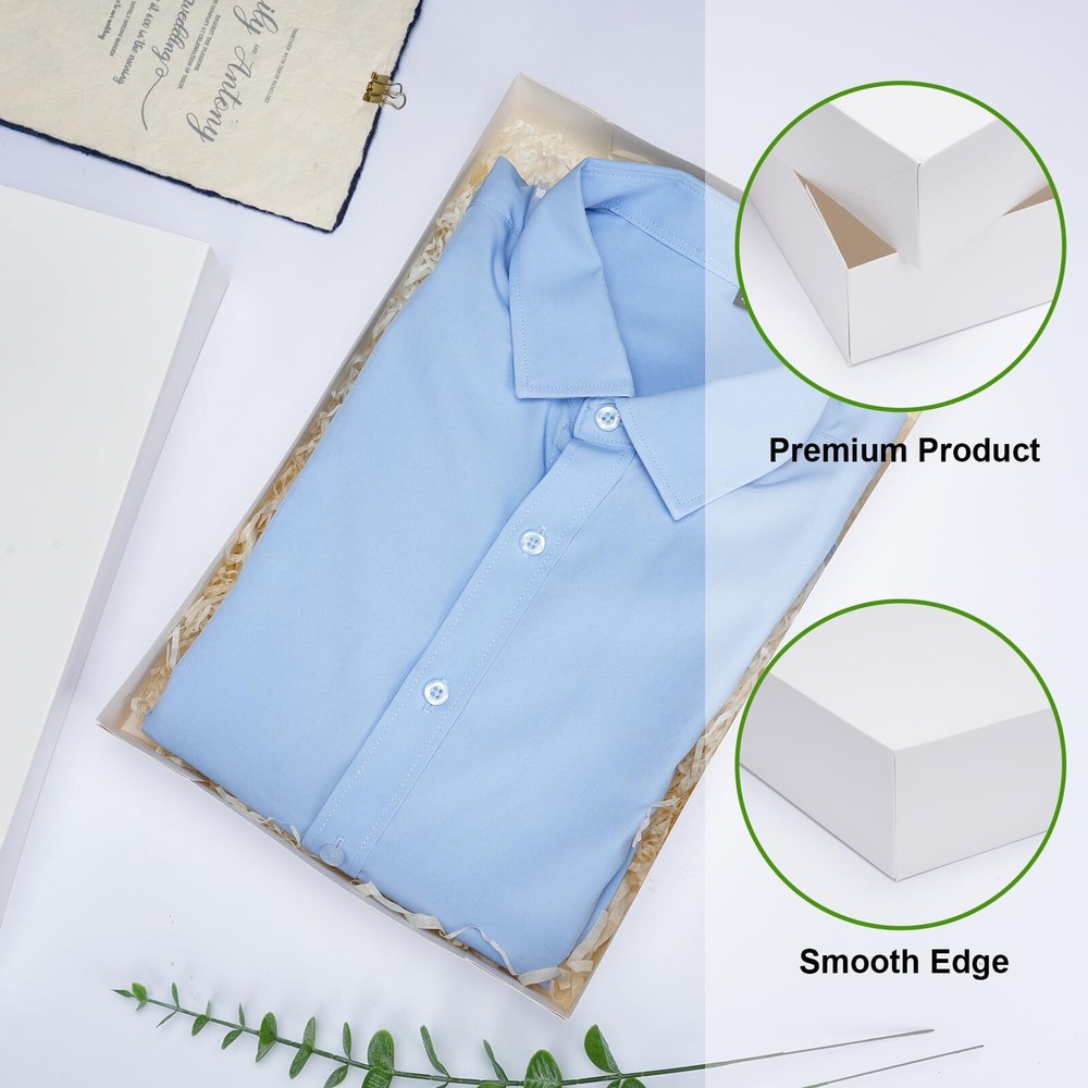 16pcs Gift Boxes with Lids for Presents White Robe Boxes Shirt Boxes Bulk for...