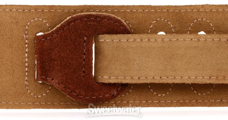 Taylor Embroidered Suede 2.5" Guitar Strap - Chocolate
