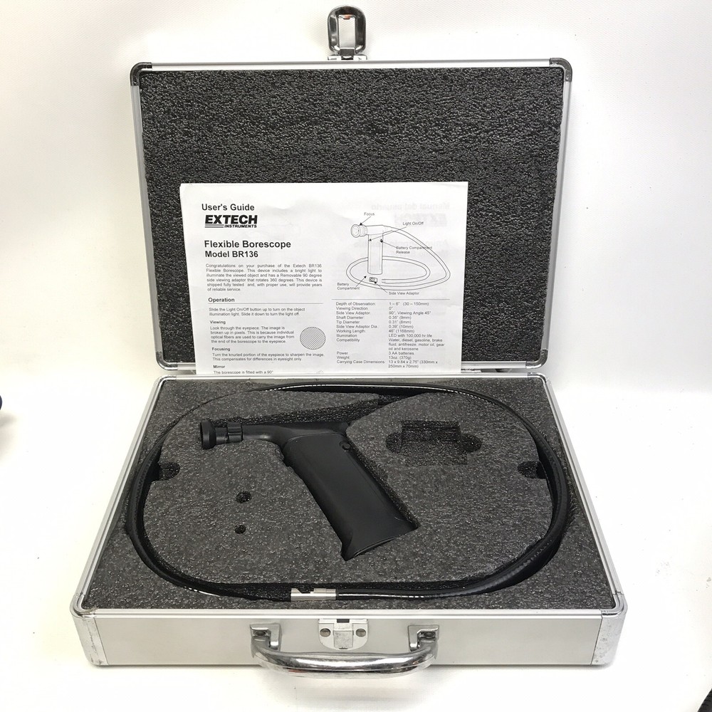 Extech Flexible Borescope Model BR136 w/ Carrying Case