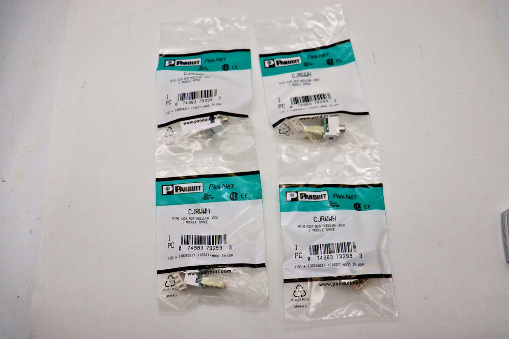 Panduit CJRWWH RCA Punchdown Module Mini-Com White & White Insert 4 New lot bR