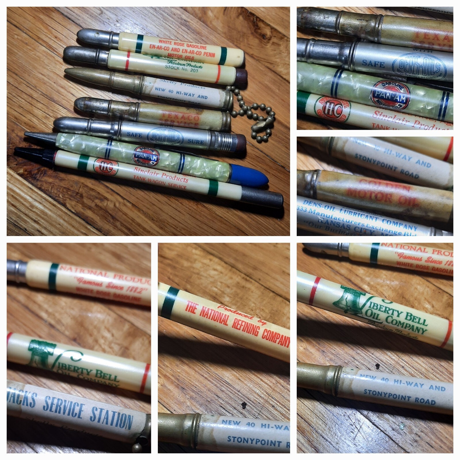 Vintage Oil Advertising  Pencil Lot Sinclair Pan-am Skelly White Rose Texaco