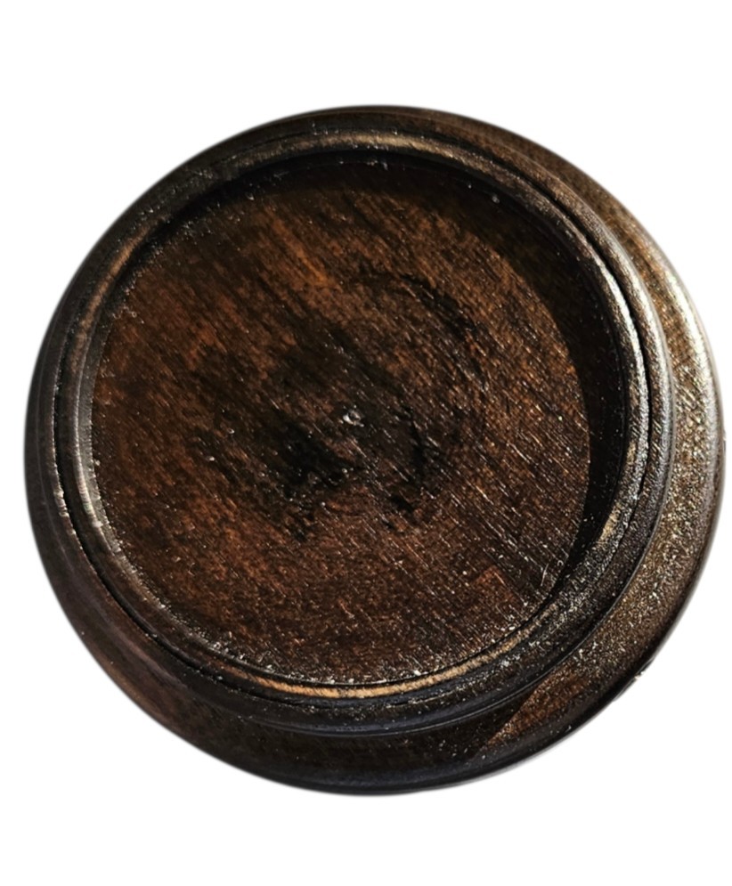 Vintage Chinese Wood Display Stand Small 2" Round Carved Wooden Riser Vase Base