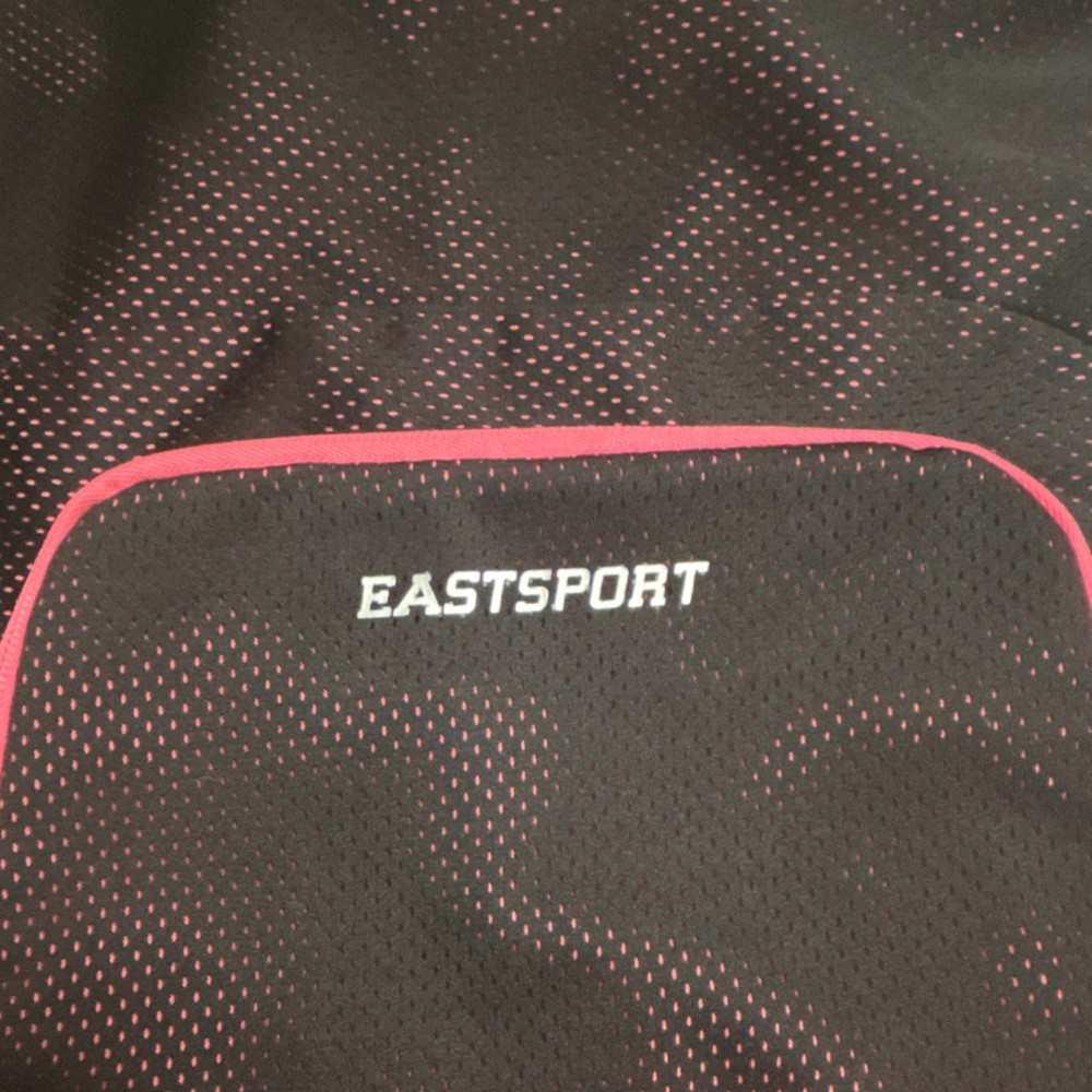 Eastsport Drawstring Gym Bag Black Pink Polyester Front Pocket Adjustable Strap