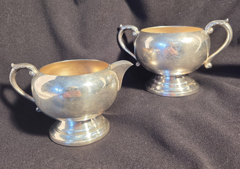 Guildcraft Silversmiths Creamer & Open Sugar