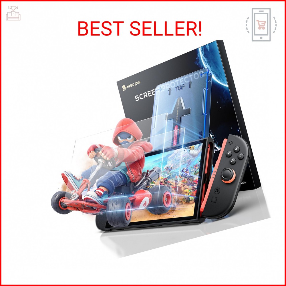 MAGIC JOHN 2 Pack for Nintendo Switch 2 Screen Protector 7.9'' [2025], 30s Insta