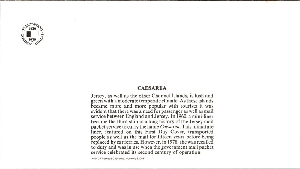 Jersey 1978 FDC - Caesarea - J8833