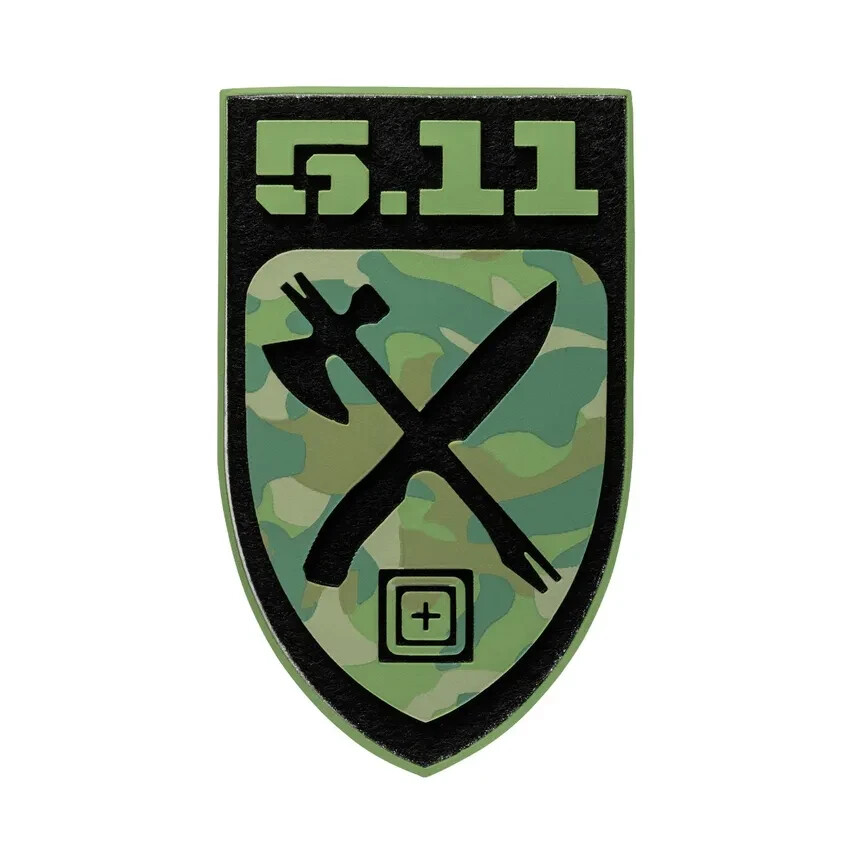 5.11 Tactical Camo Camper Patch Laser Cut Hook-Back TPU Patch Style # 82082