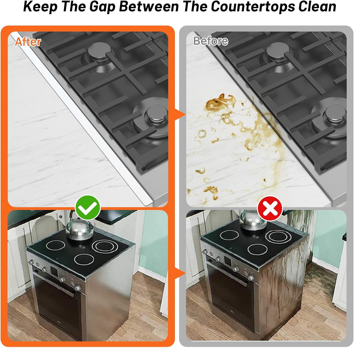 Stove Guard for Kitchen Oven Gap Between Stovetop and Counter 13.8'' to 27.5''