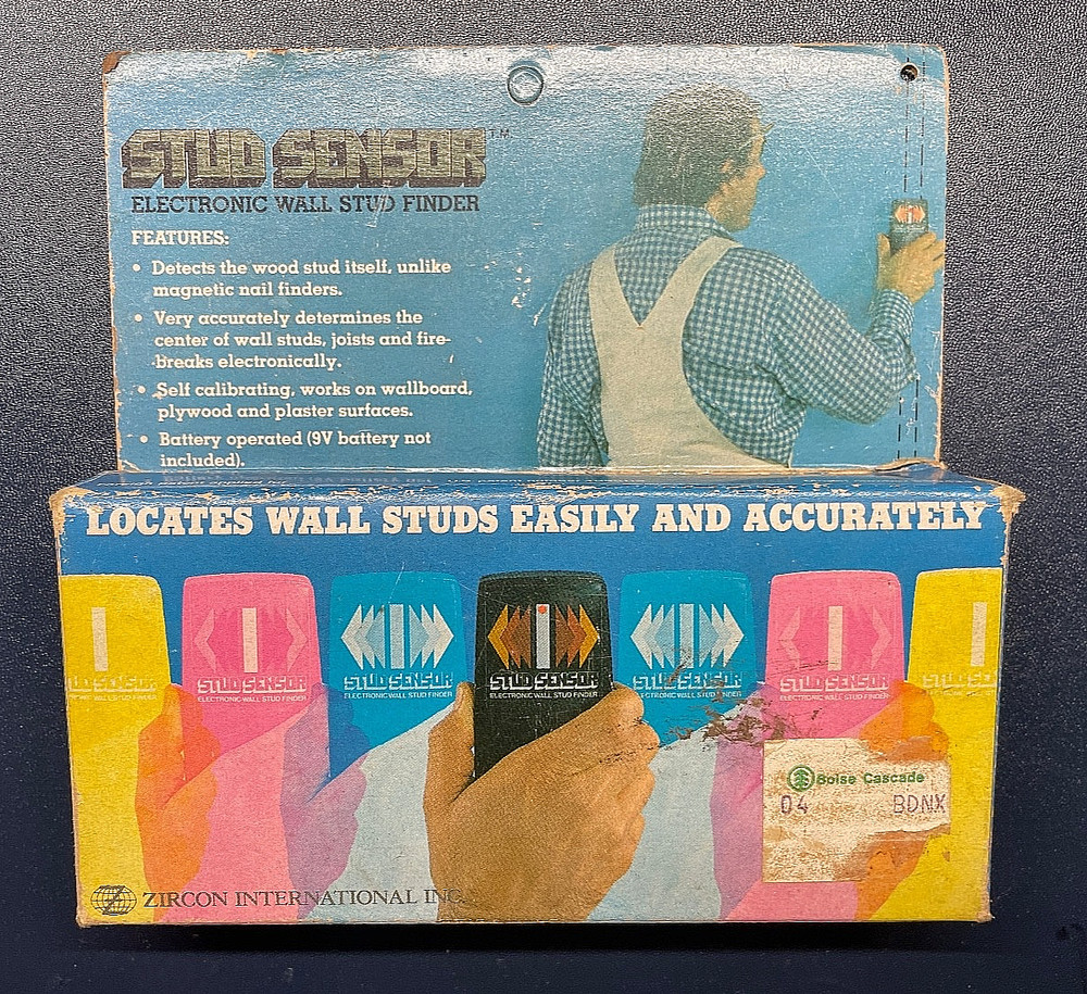 Vintage Zircon Stud Sensor Finder - Pre-Barcode Original Packaging - Tested