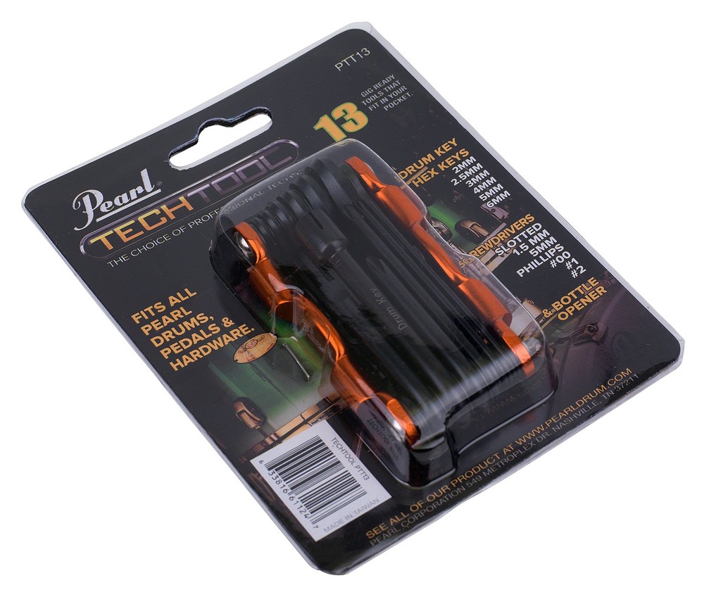 Pearl Tech Tool Drum Key & Multi-Tool - 13-in-1 for Drums, Pedals, Hardware