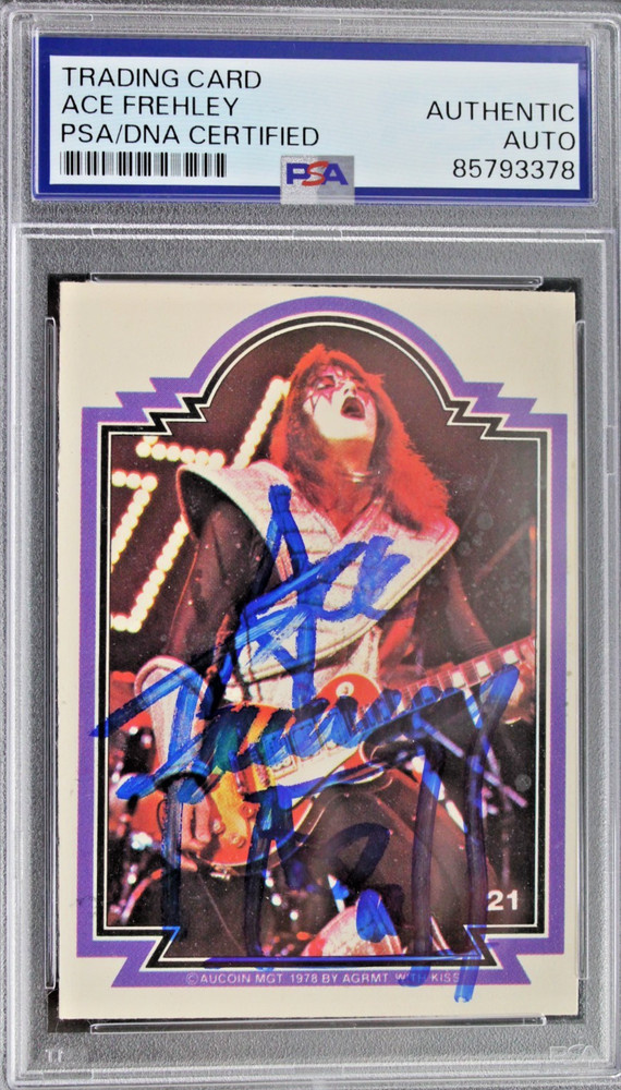 Ace Frehley (d.2025) KISS Lead Guitarist Autographed 1978 Donruss Signed PSA