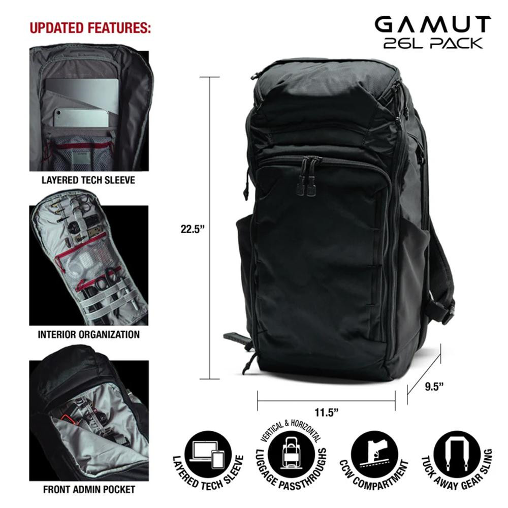 VERTX GAMUT 26L PACK BLACK (VTX5028-BK)