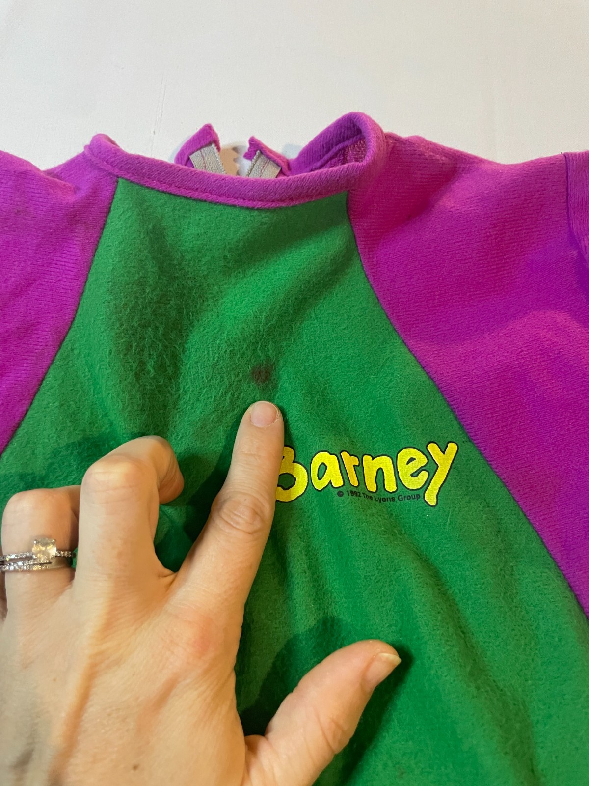 Vintage Barney Costume Boy Girl 1 To 2 Years Toddler Dinosaur Purple