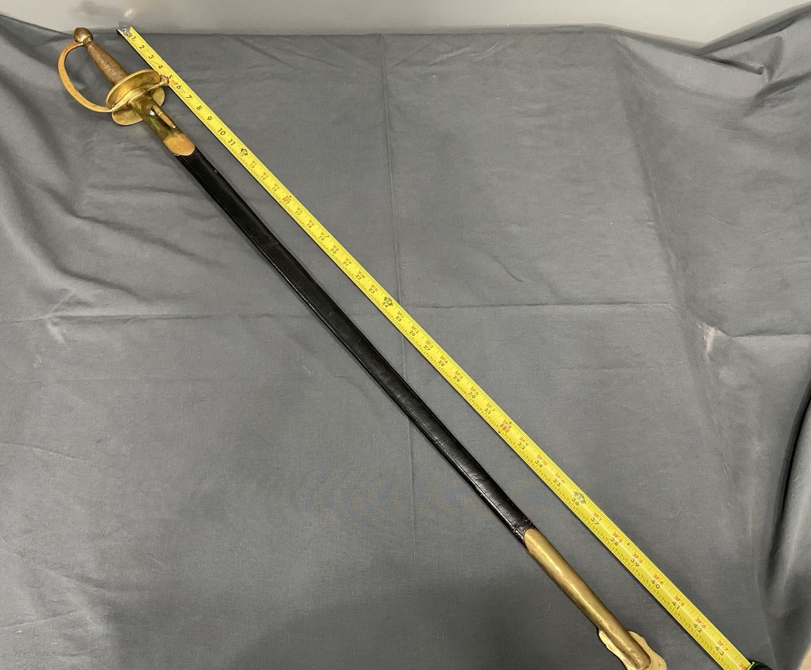 Original Early CIVIL WAR Ames M1840 NCO Sword 1862 w/Repro Leather Scabbard