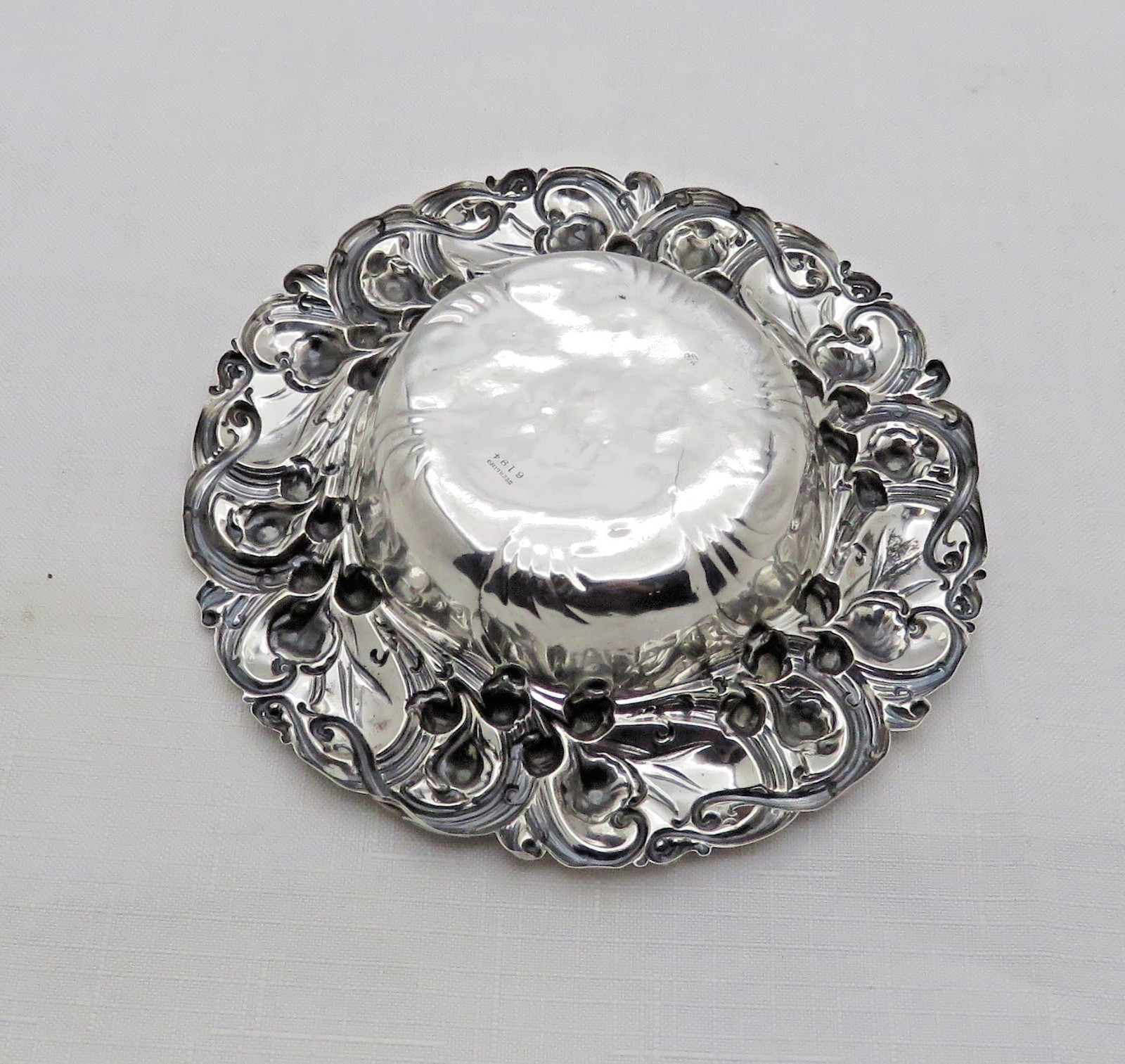 Frank M. Whiting Sterling Art Nouveau Candy Bowl #6194 Lily of The Valley