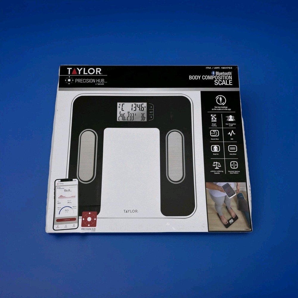 Taylor | Bluetooth Body Composition Scale | Precision Hub | Measures BMI | 150
