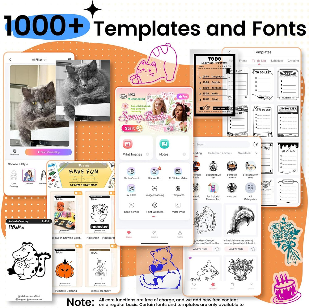 Mini Sticker Printer- Mini Printer Sticker Maker Machine M02, Print Pods Suitabl