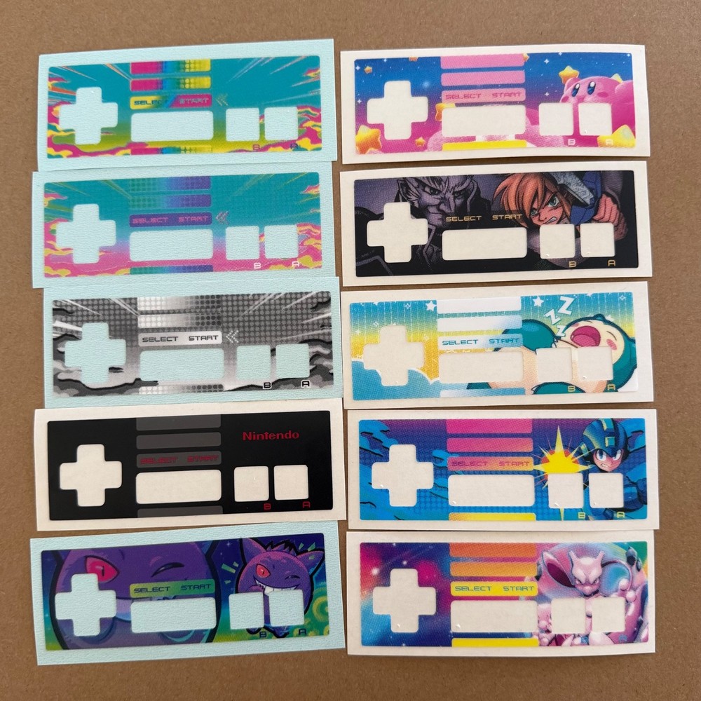 Custom Nintendo NES Controller High Quality adhesive Overlay/Inlay