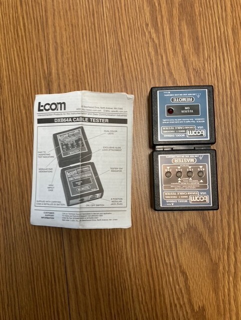 L-com Network Cable Tester - Tests Ethernet cables for continuity Base & Remote