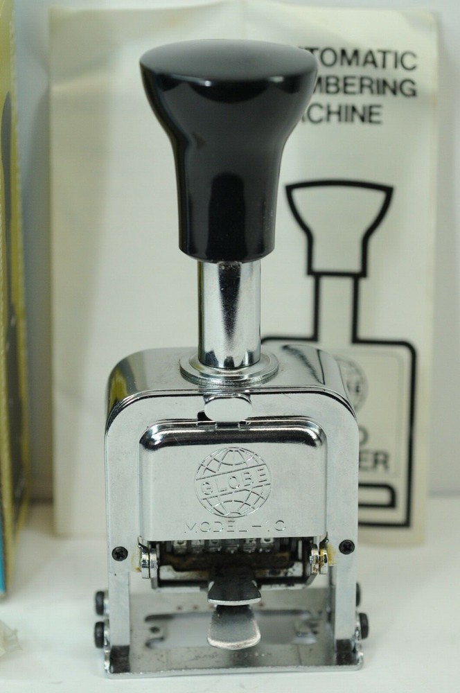 Vintage Globe Automatic Numbering Machine Model 10