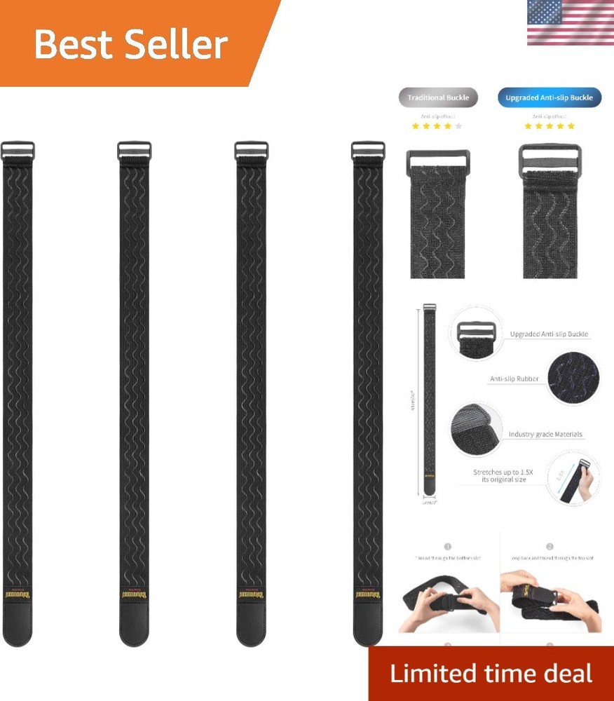 32" Elastic Hook and Loop Straps with Anti-Slip - Secure Your Valuables Safely