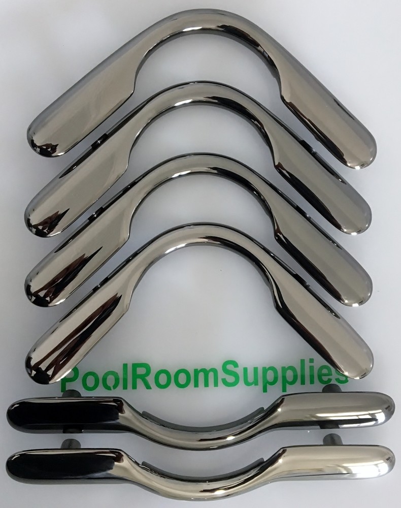 QUALITY SOLID Pool Snooker Table BLACK CHROME Pocket Brackets Heavy boss Round