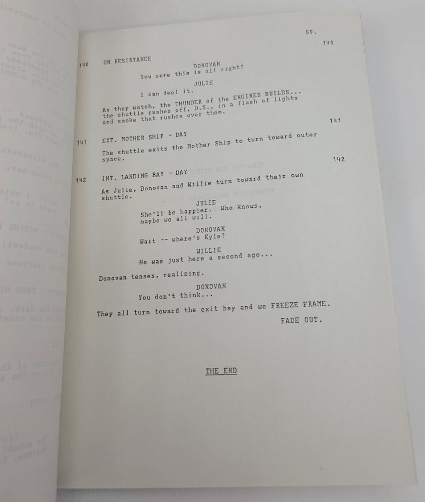 V / David Abramowitz 1985 TV Script, Series Finale episode "The Return"
