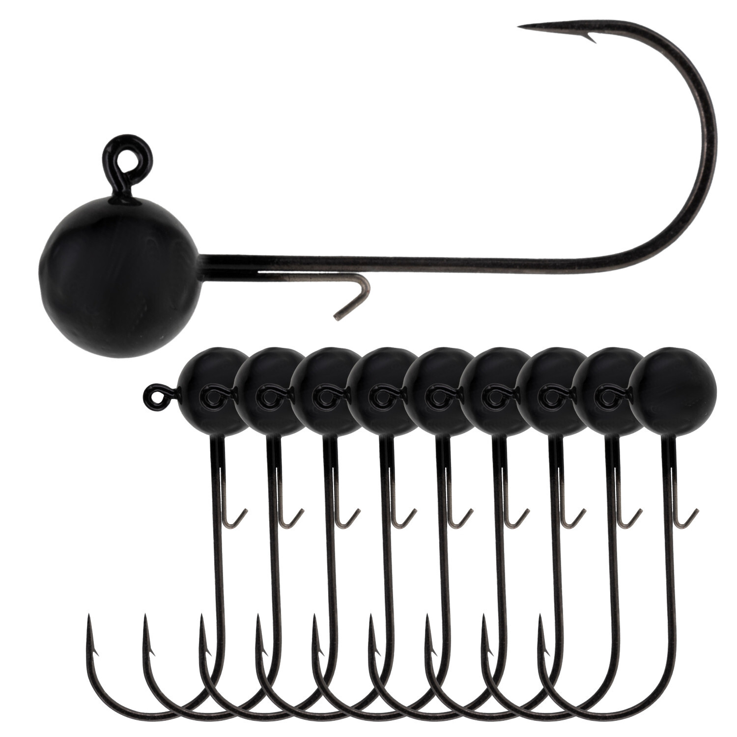 Reaction Tackle Ball Jigs (10-Pack) – Premium Round Jig Heads for Soft Plastics