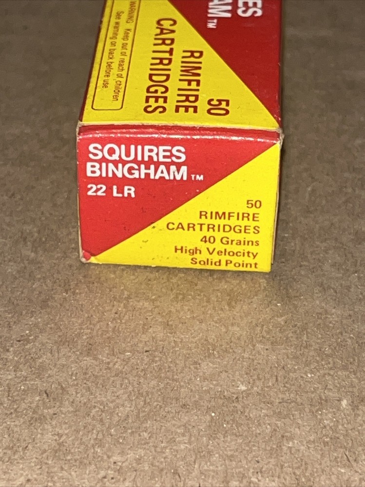 Squire Bingham Empty Ammo Box 22 LR Box Solid Point Minty Brick Fresh