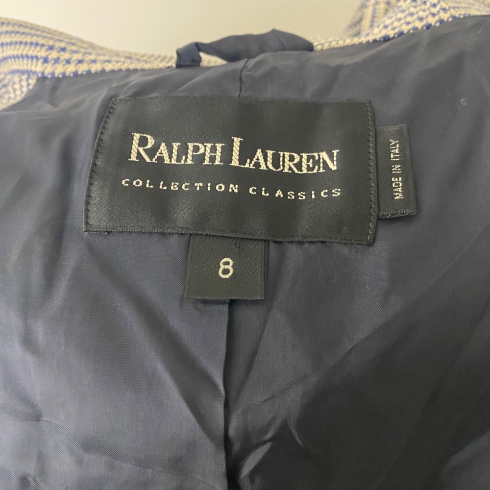 Ralph Lauren Collection Houndstooth Blazer Jacket Size 8