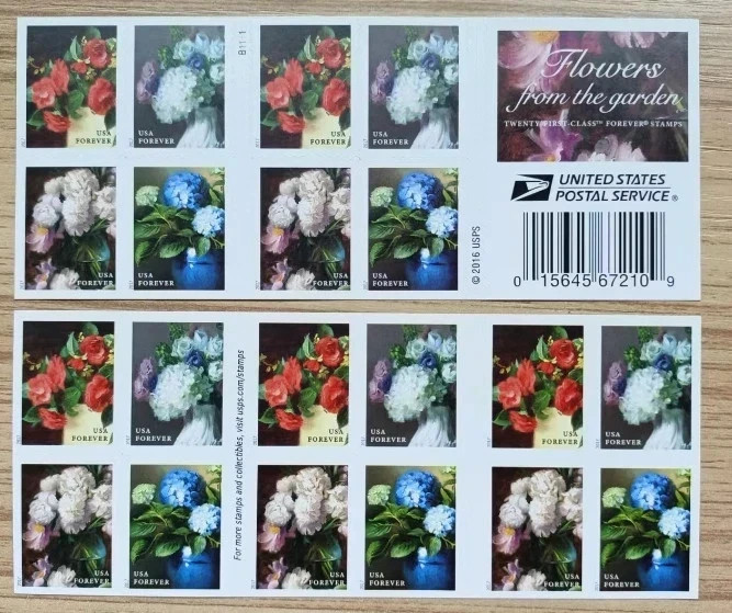 FLOWERS FROM THE GARDEN Booklet of 100 Forever Stamps MNH #5240b