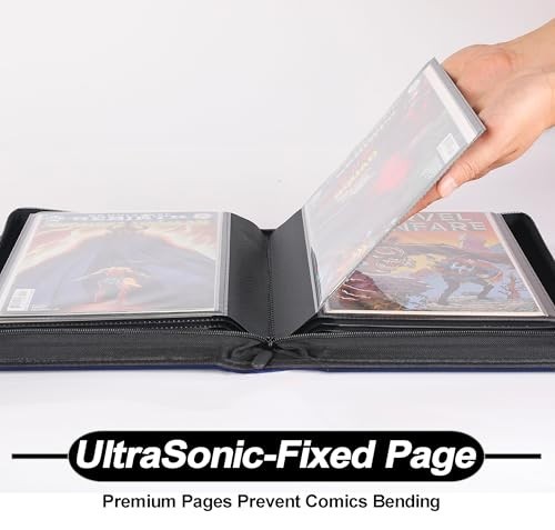 Comic Book Storage Binder with Sleeves - Holds 24 Regular & Bagged Comics, Class
